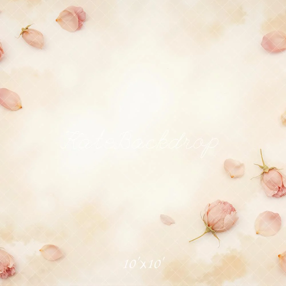 Kate Pink Rose Petals Beige Abstract Backdrop Designed by Mini MakeBelieve - Image 7