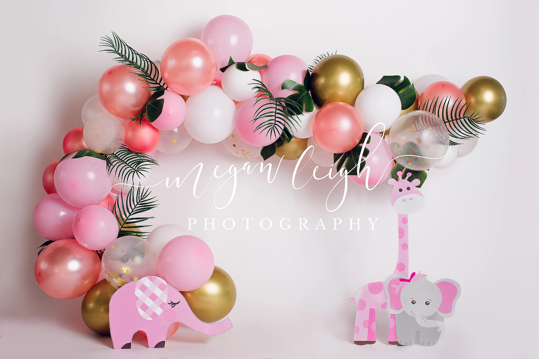 Kate Pink Safari Balloons Birthday Backdrop Designed by Megan Leigh Photography - Image 2