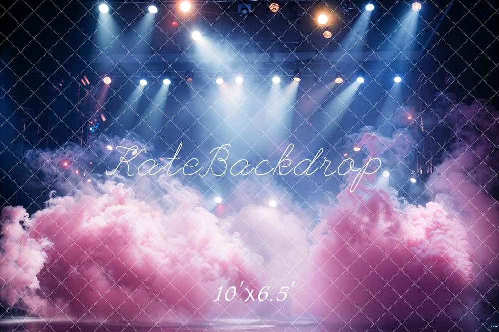 Kate Pink Smoke Stage Lighting Fleece Backdrop Designed by Emetselch - Image 2