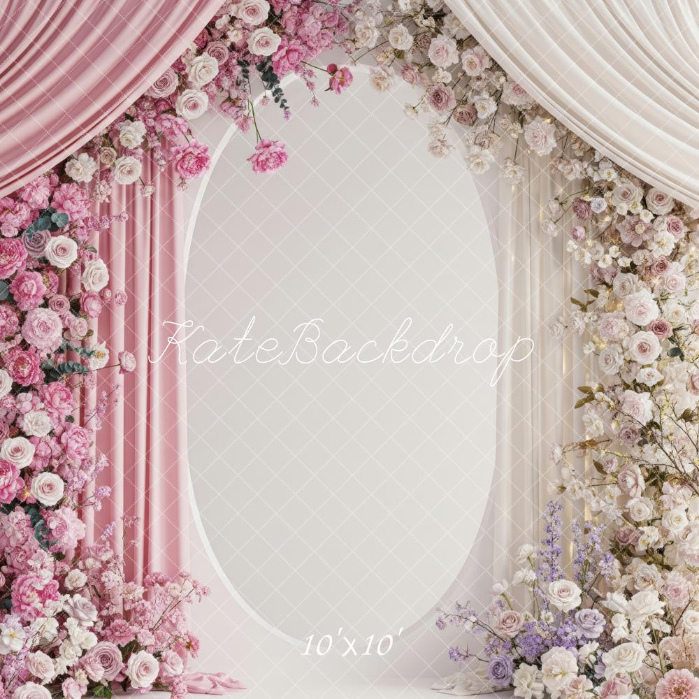 Kate Pink White Rose Arch Drapes Backdrop Designed by Patty Robert - Image 7