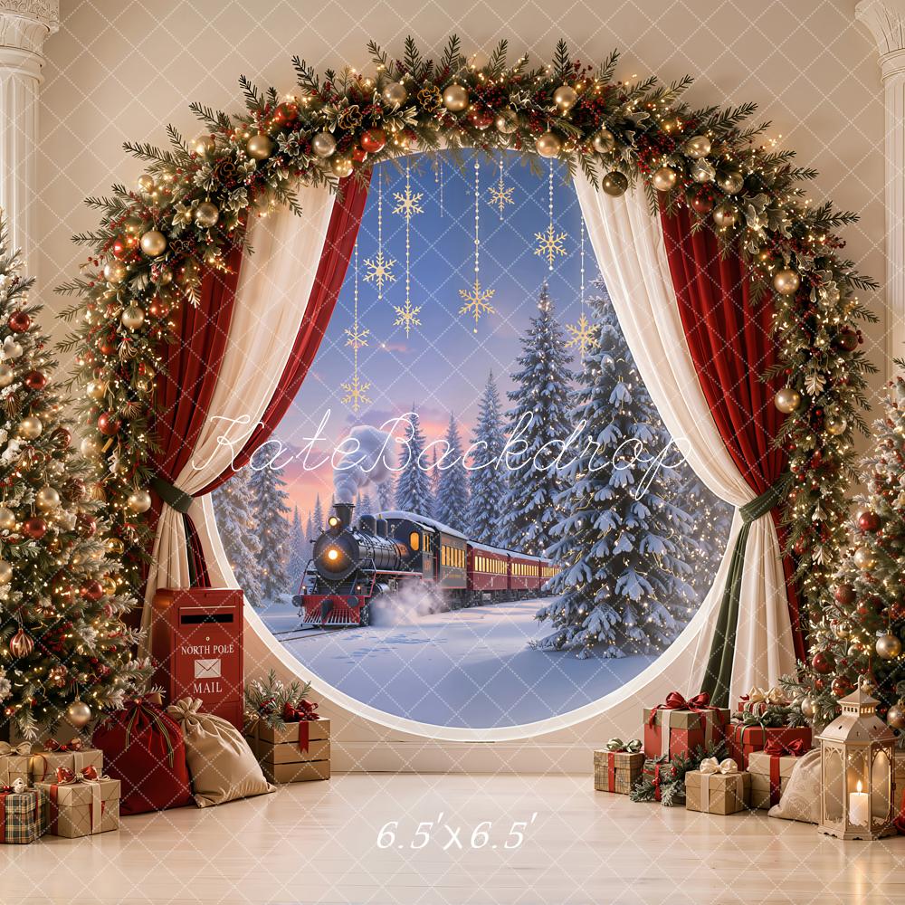Kate Polar Train Christmas Tree Arch Backdrop Designed by Emetselch - Image 2