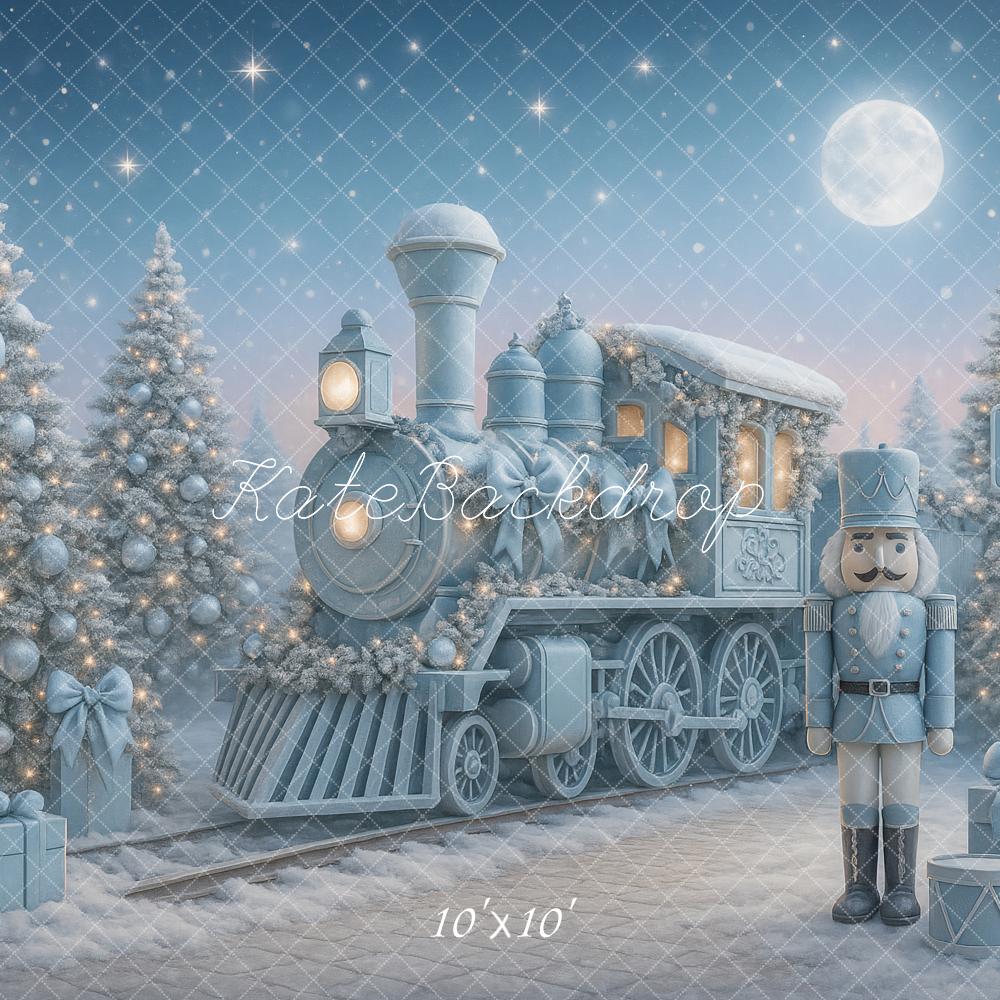 Kate Christmas Polar Train Nutcracker Blue Backdrop Designed by Ashley Paul - Image 7