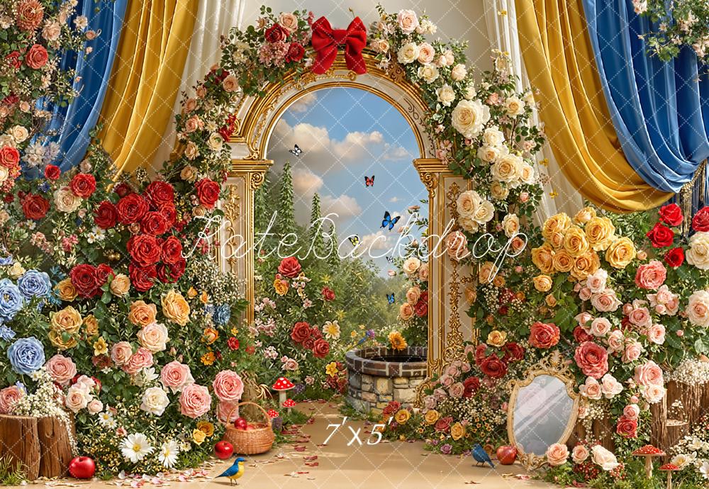 Kate Princess Flower Arch Garden Curtain Backdrop Designed by Chain Photography