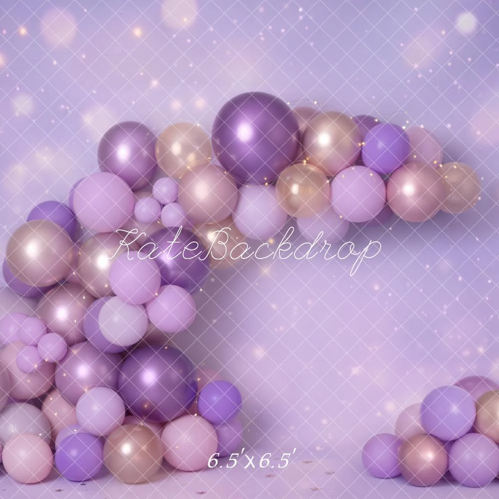 Kate Purple Gold Balloon Arch Bokeh Backdrop Designed by Emetselch - Image 2