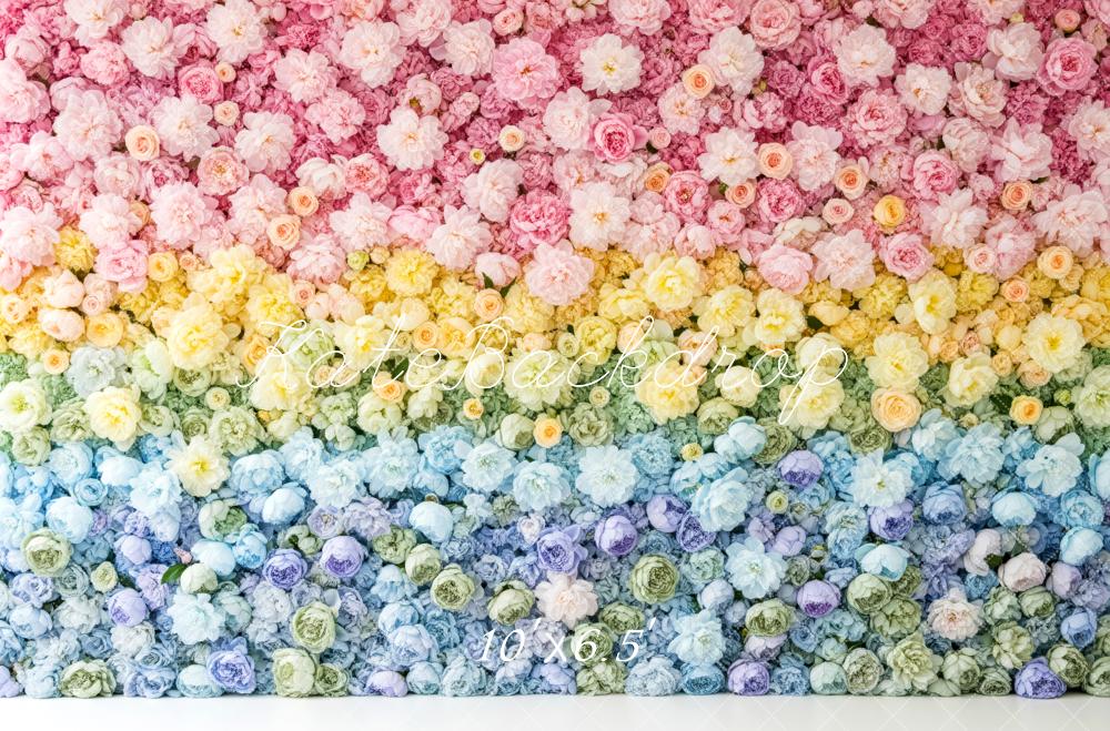 Kate Rainbow Flower Wall Fleece Backdrop Designed by Patty Robert - Image 2
