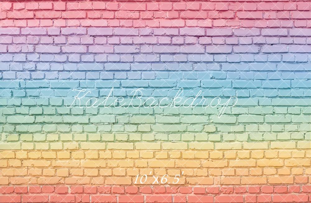 Kate Rainbow Gradient Brick Wall Backdrop Designed by Chain Photography - Image 4