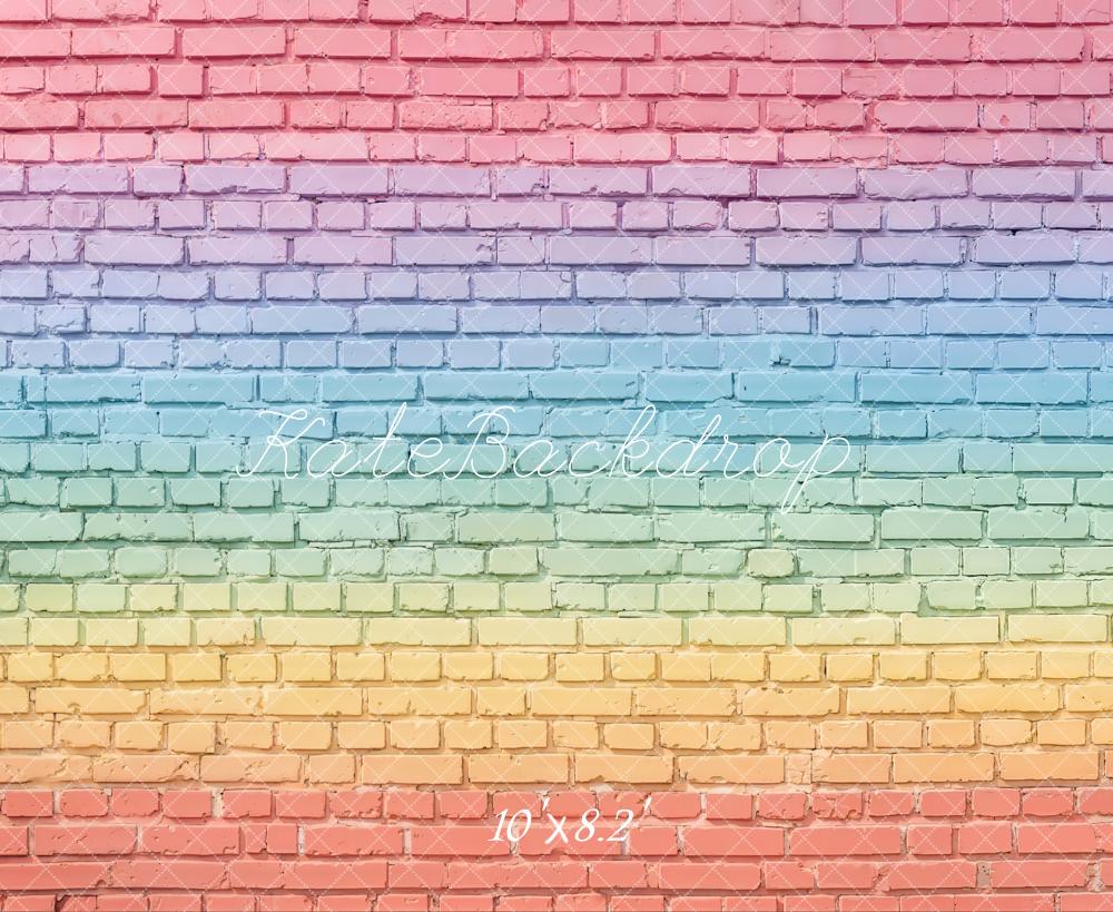 Kate Rainbow Gradient Brick Wall Backdrop Designed by Chain Photography - Image 6