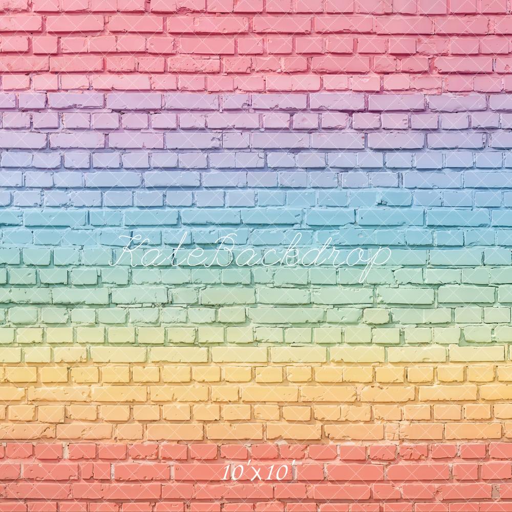 Kate Rainbow Gradient Brick Wall Backdrop Designed by Chain Photography - Image 7