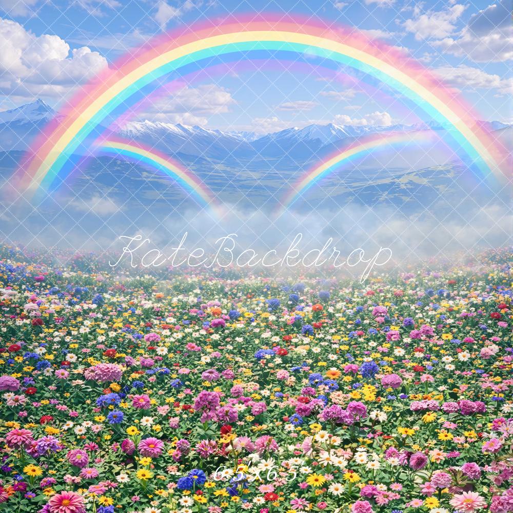 Kate Rainbow Mountains Meadow Backdrop Designed by Mini MakeBelieve - Image 2