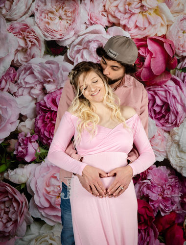 Kate Red And Pink Flower Colored Floral Valentine's Day Backdrop