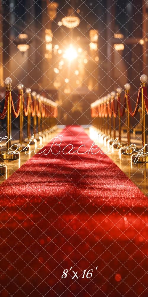 Kate Red Carpet Aisle Golden Lights Backdrop Designed by Emetselch - Image 10