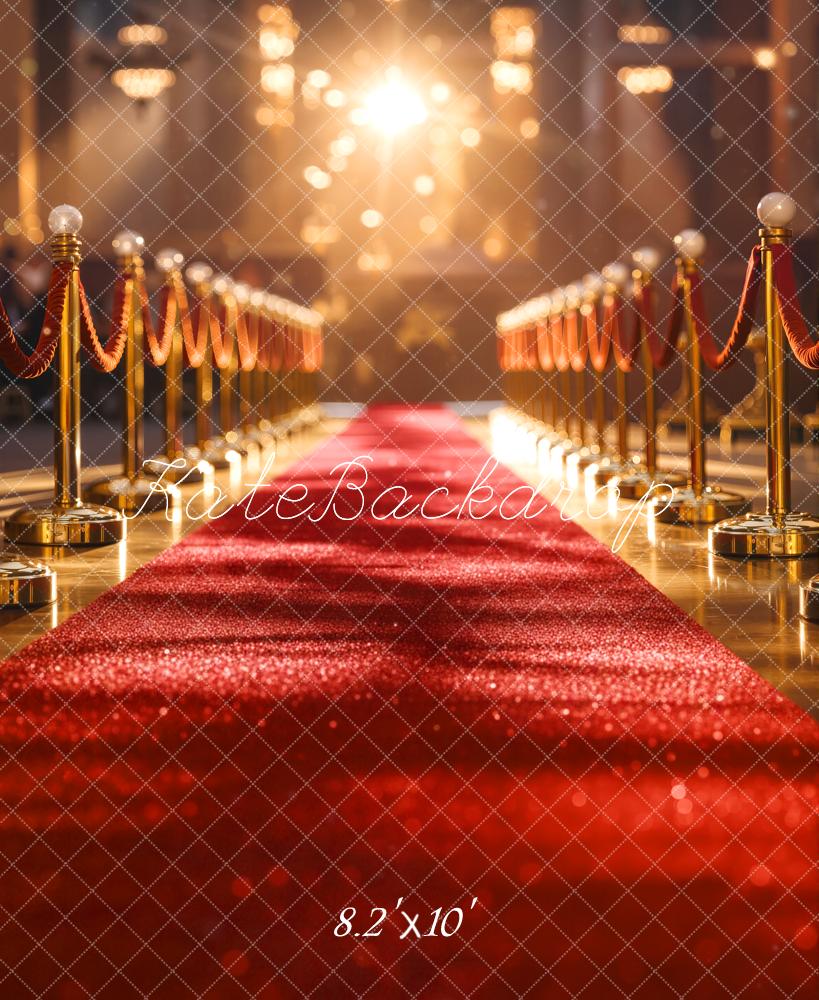 Kate Red Carpet Golden Stanchions Lights Fleece Backdrop Designed by Emetselch - Image 3