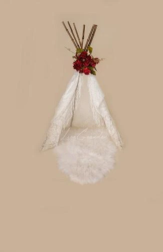 Kate White Teepee Children Beige Backdrop Designed by Lisa Granden