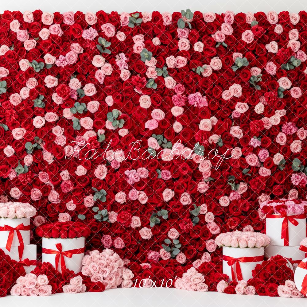 Kate Valentine Red Pink Roses Wall Backdrop Designed by Patty Robert - Image 7