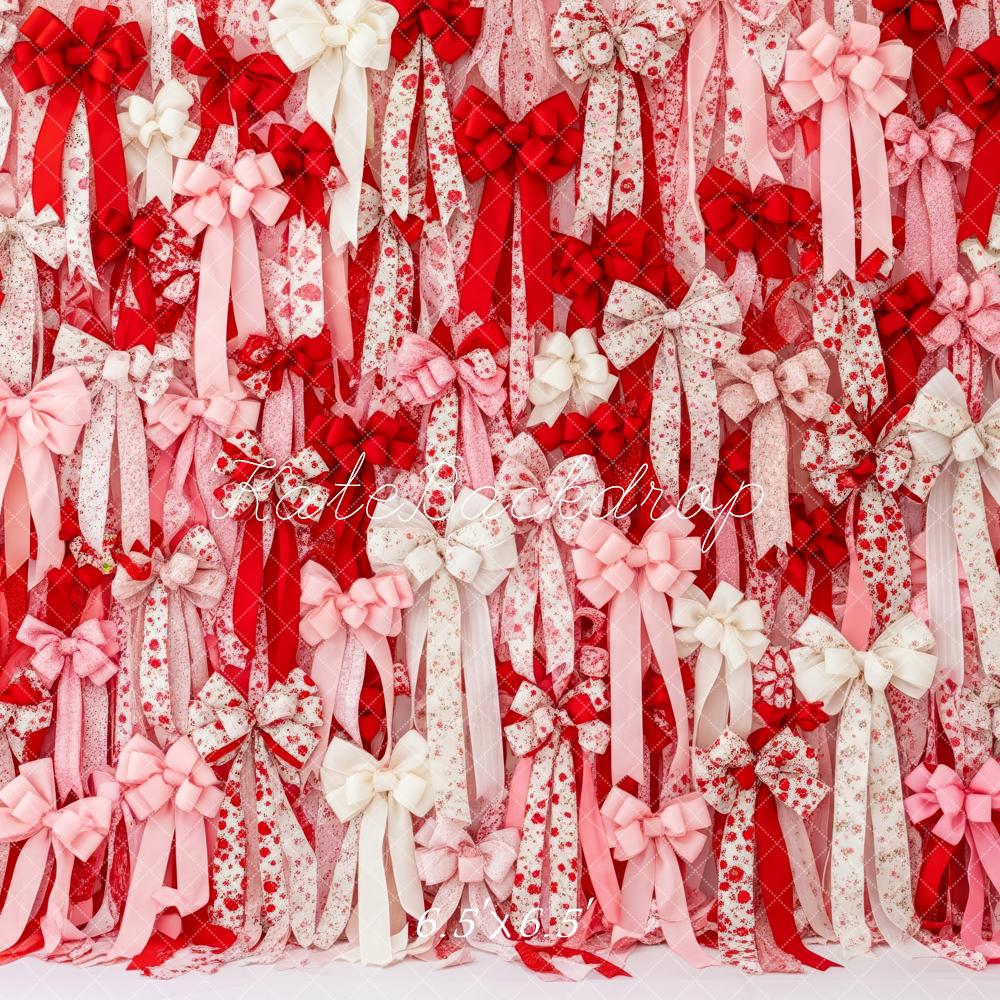 Kate Valentine Red Pink White Ribbons Bows Backdrop Designed by Patty Robert - Image 9