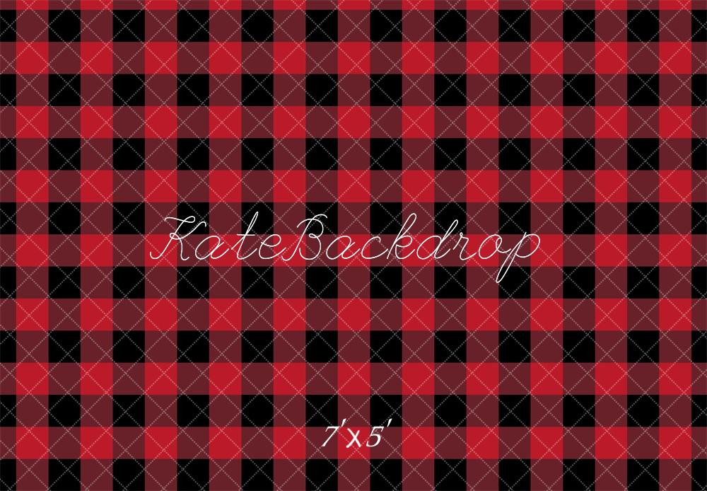 Kate Red Plaid Pattern Backdrop Designed by Mandy Ringe Photography