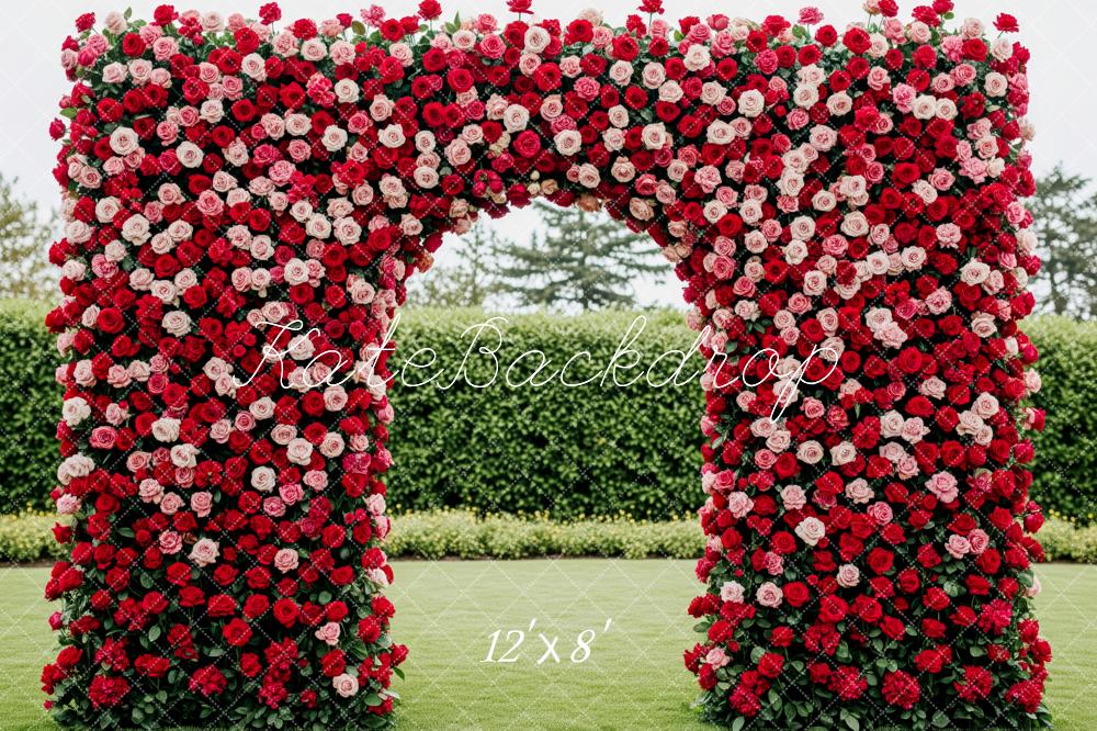 Kate Red Roses Arch Fleece Backdrop Designed by Patty Robert - Image 4