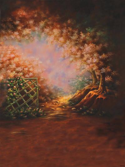 Kate Retro Children Forest Hole Oil Painting Photography Backdrop