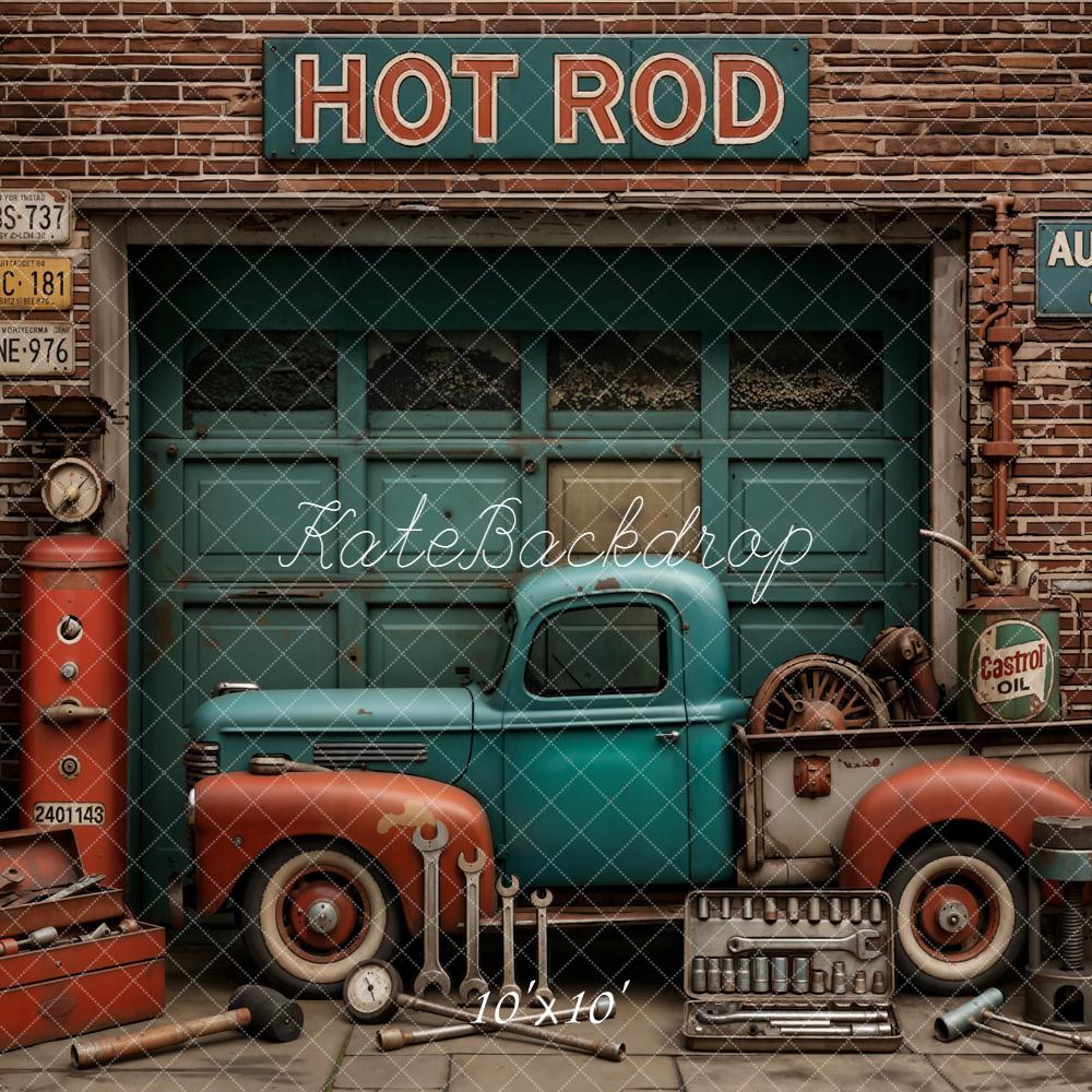 Kate Retro Garage Truck Tools Backdrop Designed by Emetselch - Image 7