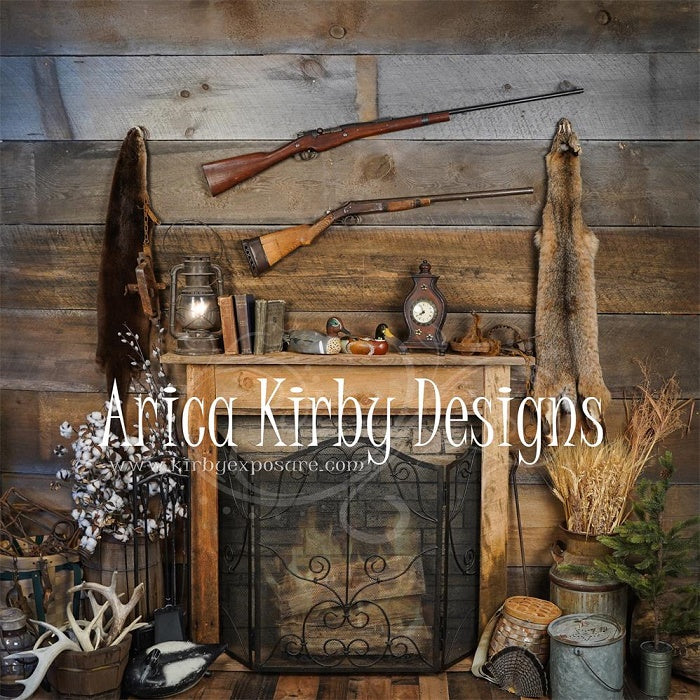 Kate Retro Hunting Cabin Wooden Backdrop Designed By Arica Kirby