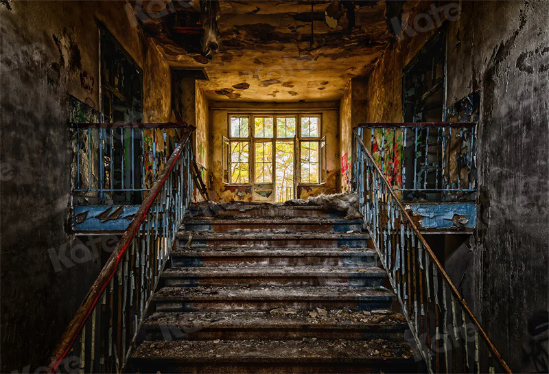 Kate Retro Staircase Abandoned Building Backdrop for Photography