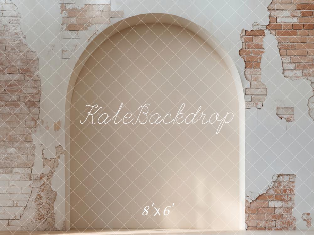 Kate Retro Wall Brick Arch Fleece Backdrop Designed by Emetselch