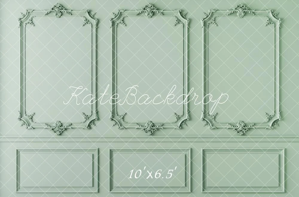 Kate Retro Wall Ornate Moulding Green Backdrop Designed by Patty Robert - Image 4