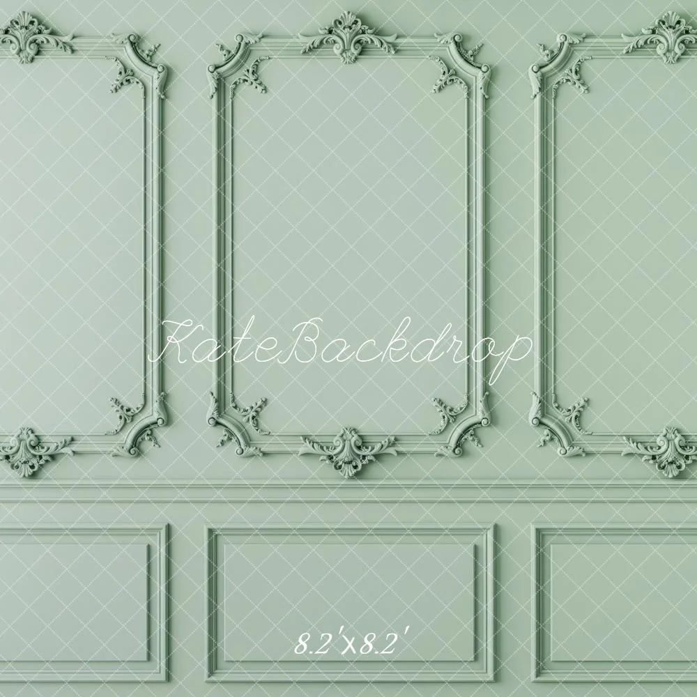 Kate Retro Wall Ornate Moulding Green Backdrop Designed by Patty Robert - Image 5