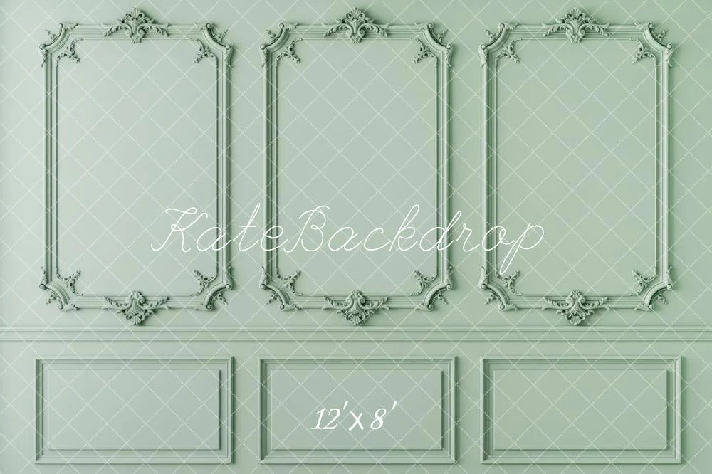 Kate Retro Wall Ornate Moulding Green Backdrop Designed by Patty Robert - Image 8