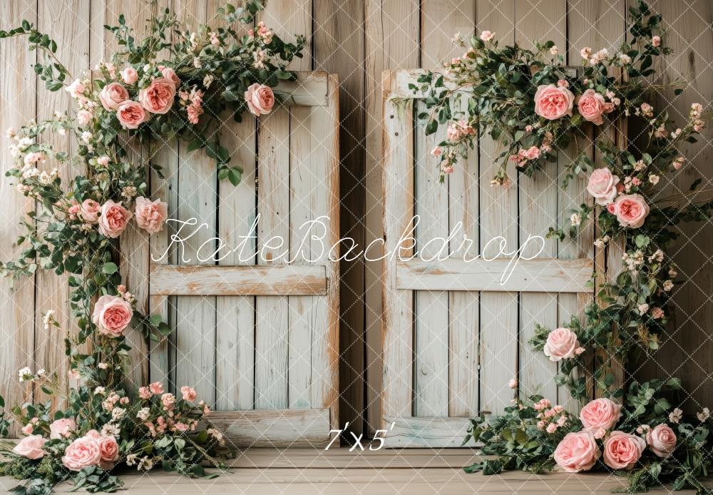Kate Romantic Floral Rustic Door Backdrop Designed by Patty Robert