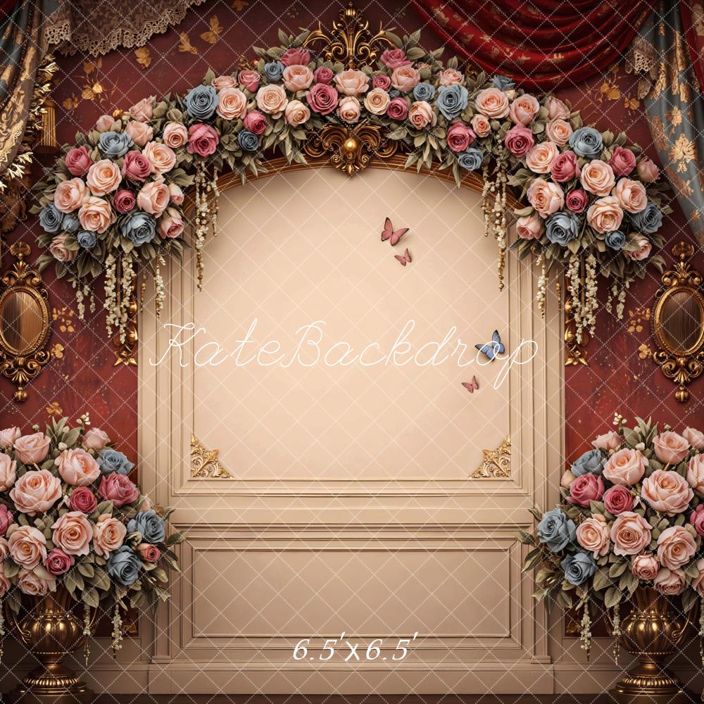 Kate Roses Arch Curtains Vintage Wall Backdrop Designed by Mini MakeBelieve - Image 2