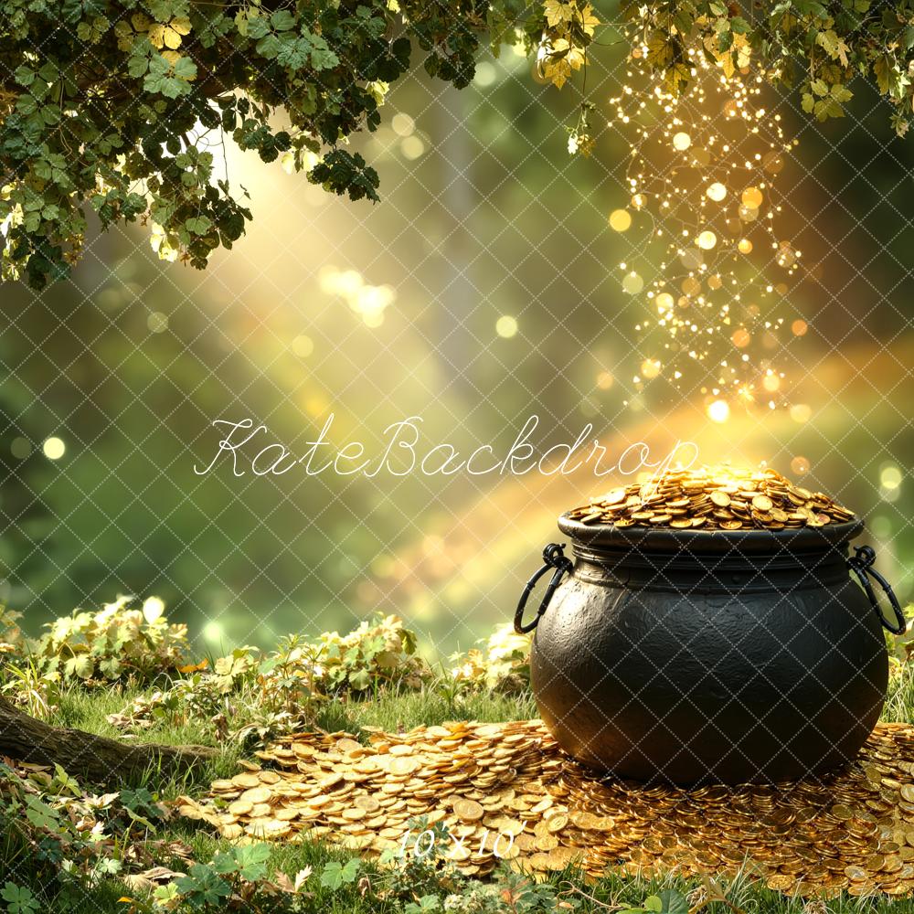 Kate Shamrock Pot Of Gold Forest Backdrop Designed by Chain Photography - Image 7