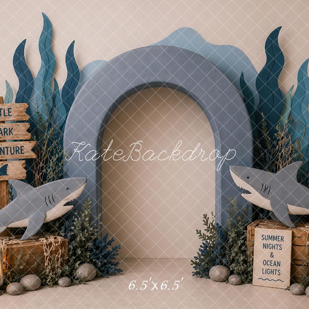Kate Shark Adventure Ocean Arch Plants Backdrop Designed by Caitlin Lynch - Image 2
