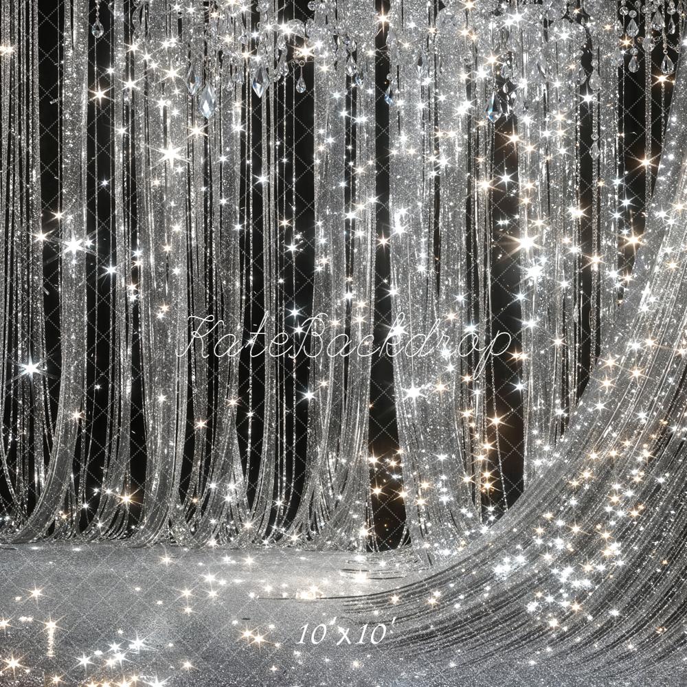 Kate Silver Glitter Crystal Curtain Sparkle/bokeh Wedding Backdrop Designed by Chain Photography - Image 9