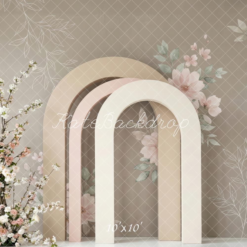 Kate Simple Arch Blossoms Taupe Backdrop Designed by Patty Robert - Image 7