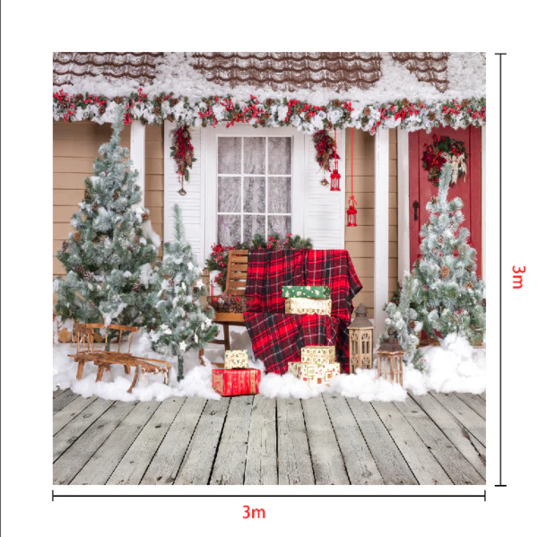 Kate Snow Outside House With Christmas Trees And Gifts for Photography - Image 4