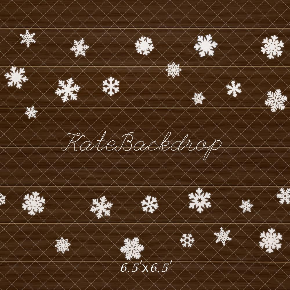 Kate Snowflakes Brown Floor Backdrop Designed by Mini MakeBelieve - Image 2