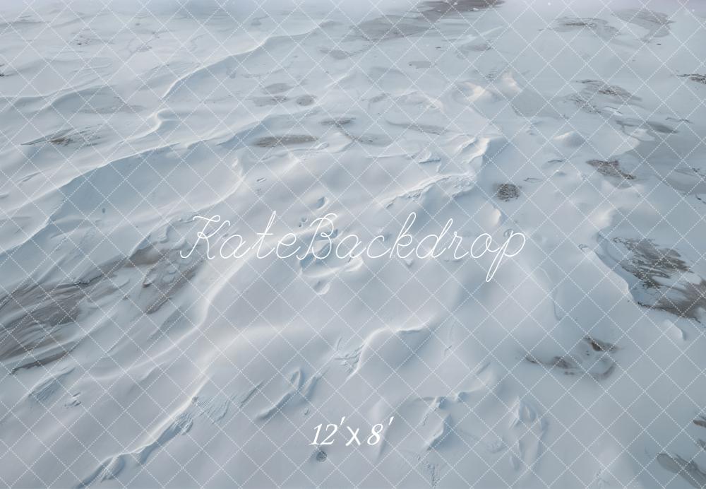Kate Snowy Ground Texture Blue Fleece Backdrop Designed by Emetselch - Image 4