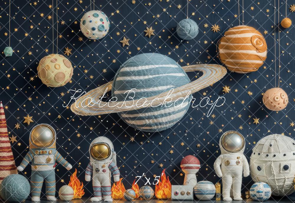 Kate Space Adventure Astronaut Planet Boy Backdrop Designed by Emetselch