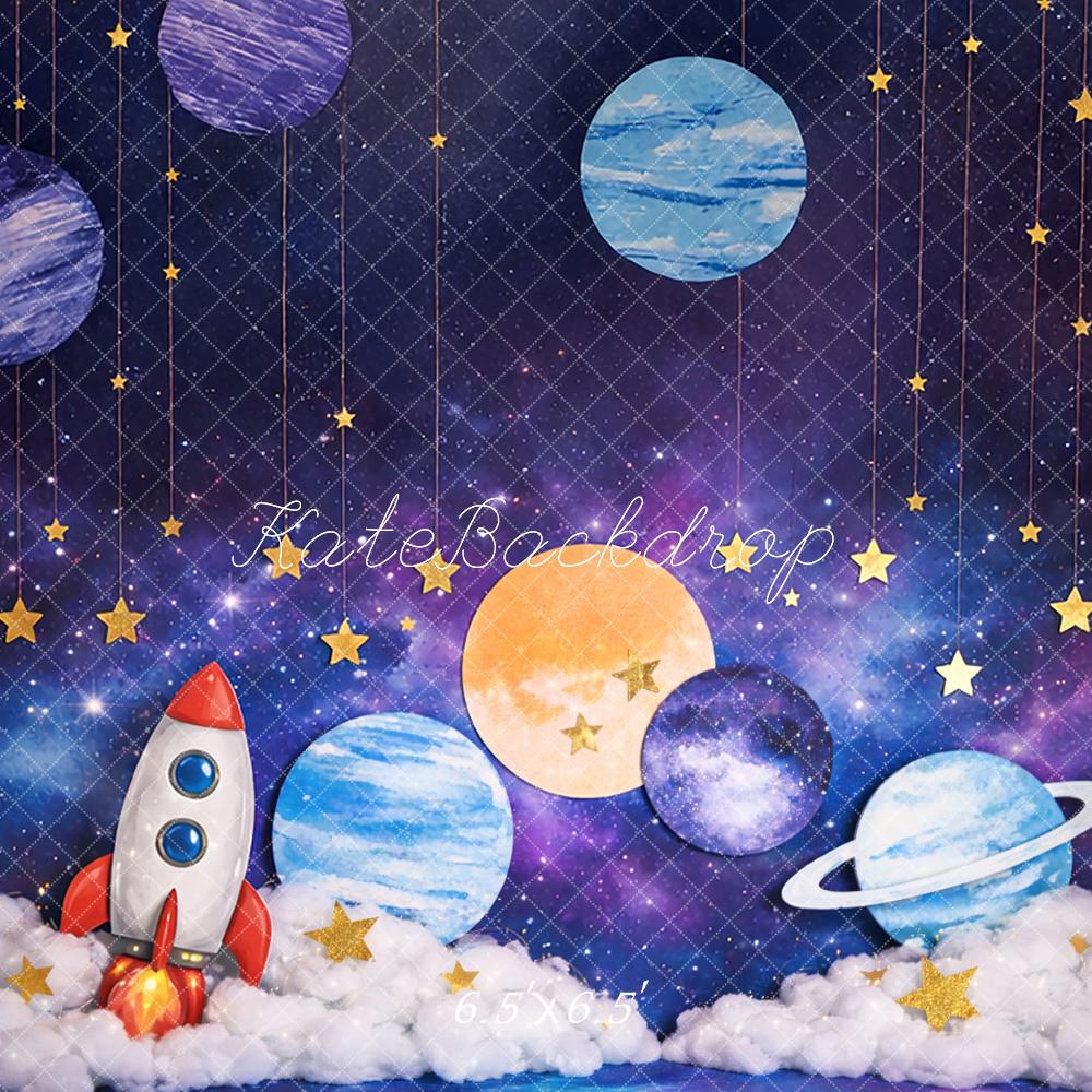 Kate Space Rocket Planets Clouds Stars Backdrop Designed by Mandy Ringe Photography - Image 2