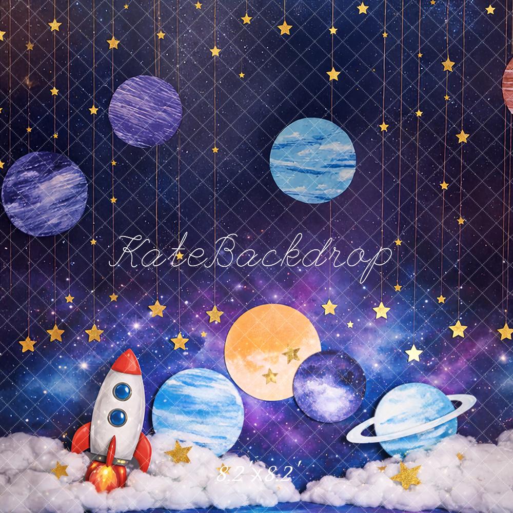 Kate Space Rocket Planets Clouds Stars Backdrop Designed by Mandy Ringe Photography - Image 5