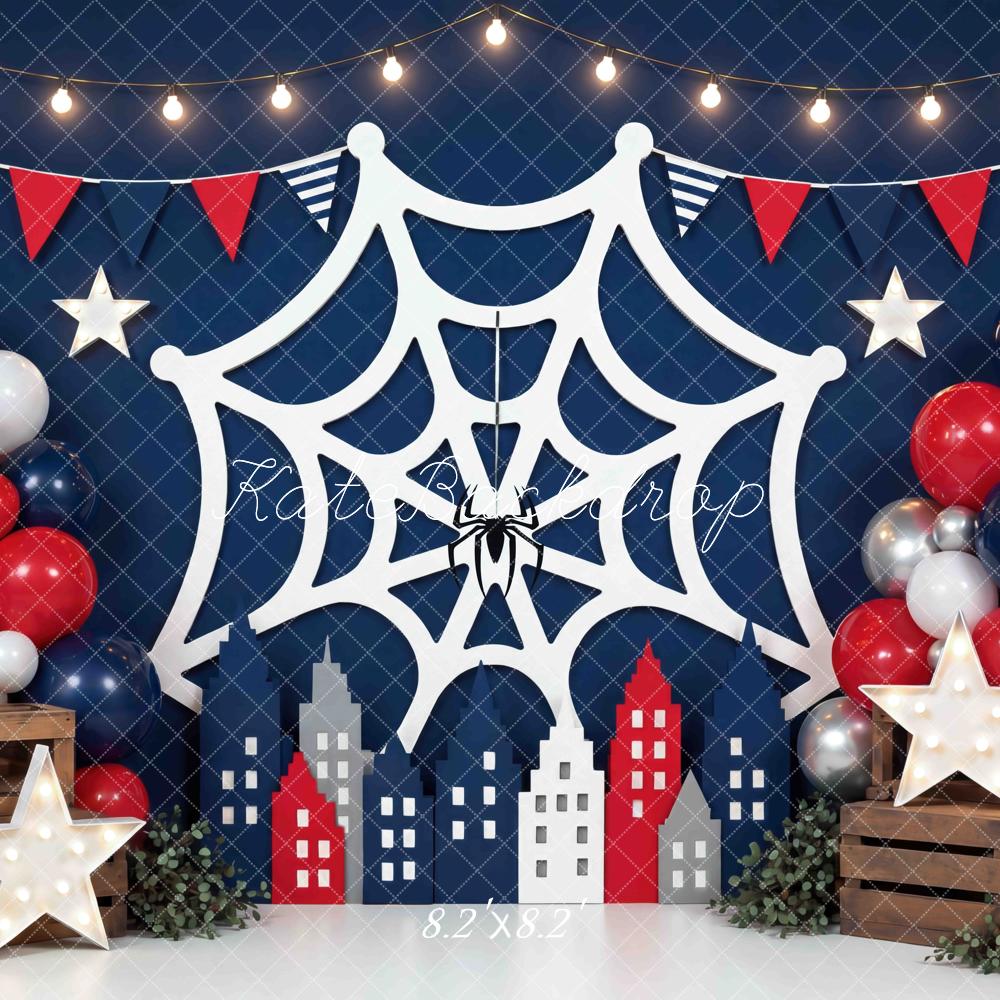 Kate Spider Web City Stars Balloons Backdrop Designed by Mini MakeBelieve - Image 5