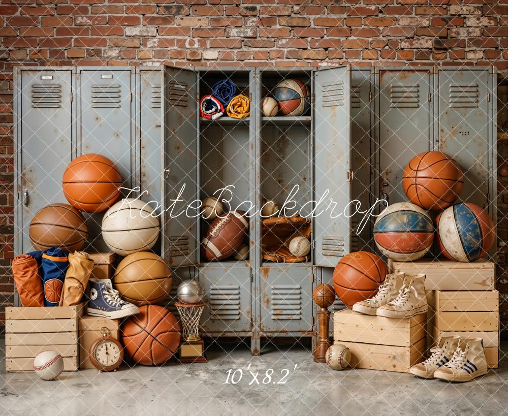 Kate Sports Locker Room Balls Trainers Fleece Backdrop Designed by Emetselch - Image 3