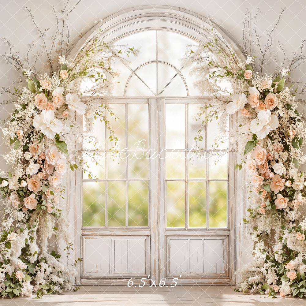 Kate Spring Arch Window Cream Floral Backdrop Designed by Emstselch - Image 2