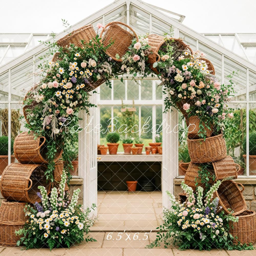 Kate Spring Baskets Floral Arch Wicker Backdrop Designed by Patty Robert - Image 2