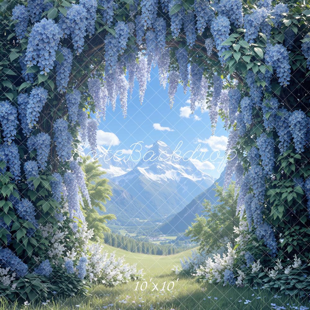 Kate Spring Blue Wisteria Mountain Backdrop Designed by Mini MakeBelieve - Image 7