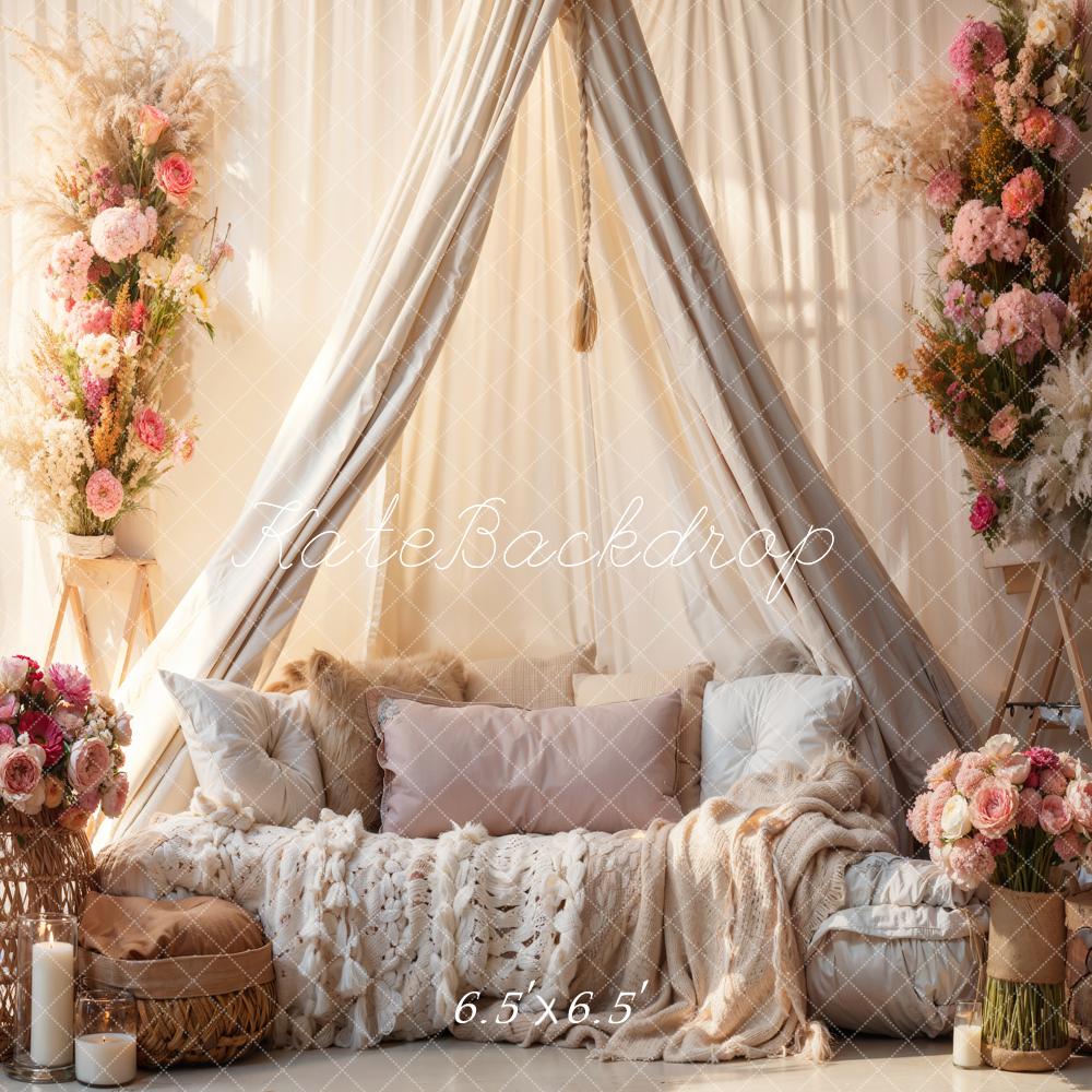 Kate Spring Boho Floral Sofa Backdrop Designed by Emetselch - Image 5