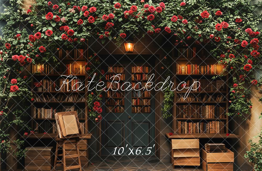 Kate Spring Book Shelf Rose Arch Backdrop Designed by Emetselch - Image 4