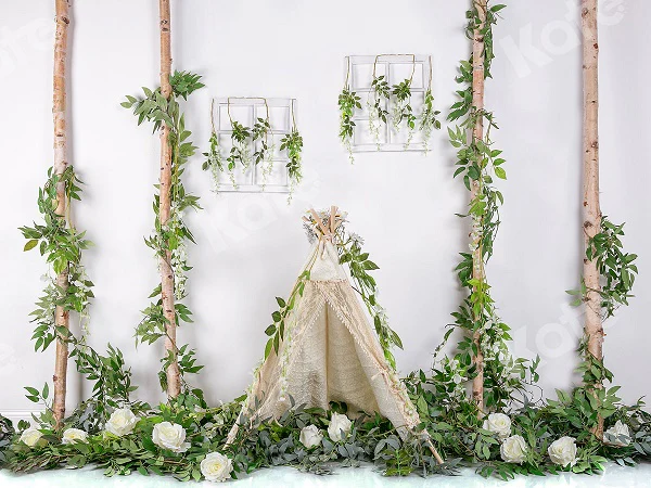 Kate Spring Camping Sticks with Leaves Backdrop Designed by Jia Chan Photography