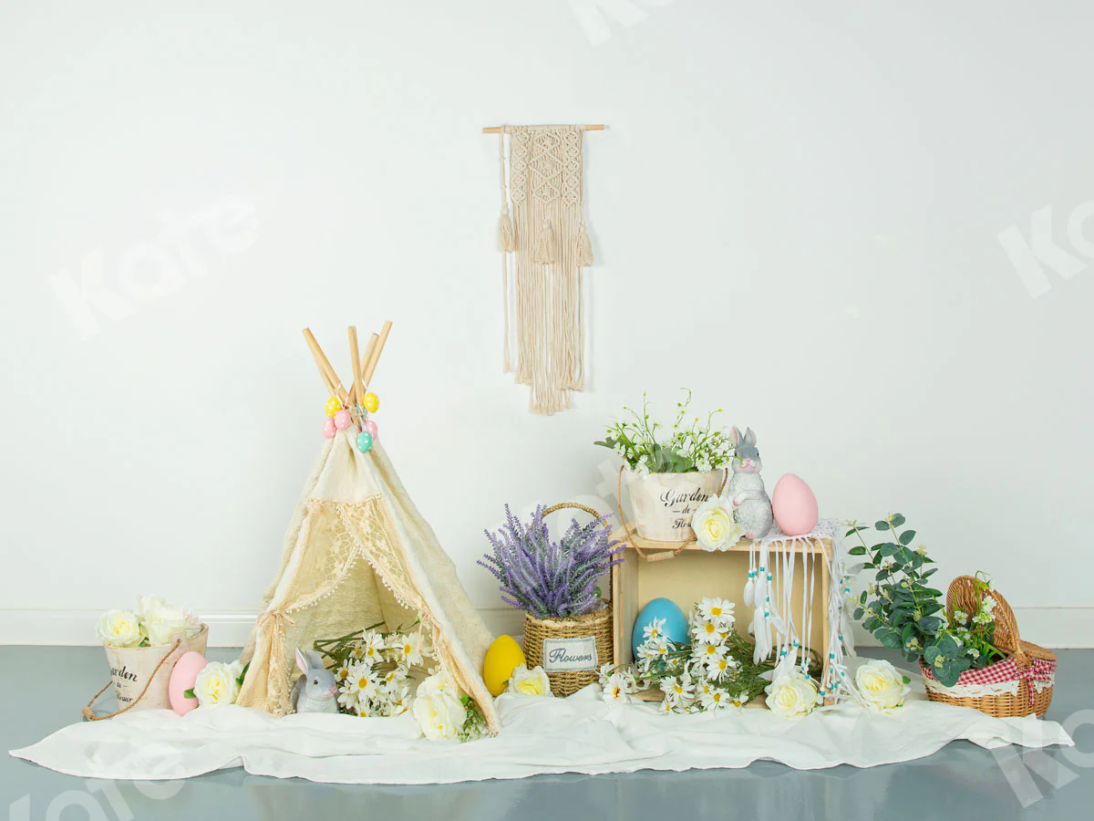 Kate Spring\Easter Floral Egg Decoration Backdrop Designed by Jia Chan Photography